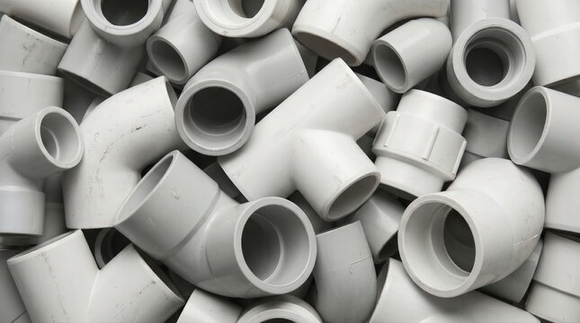 Industrial pvc pipe fittings and connectors pile for plumbing