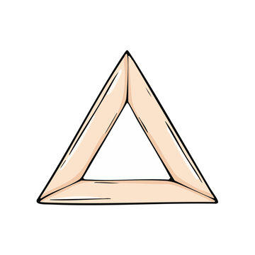 Simple Hand-Drawn Geometric Triangle Frame with Soft Color Fill