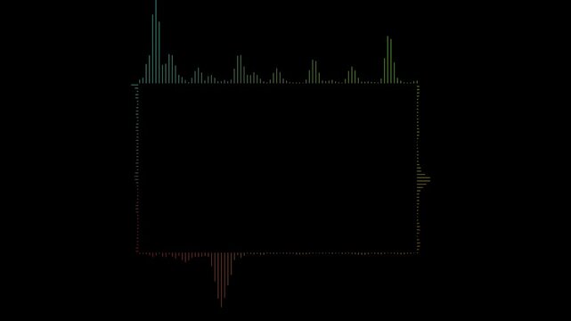 White audio waveform spectrum animation. Alpha channel, spectrum audio animation, Wave form Audio Isolated on transparent background. Motion graphics of music bar concept
