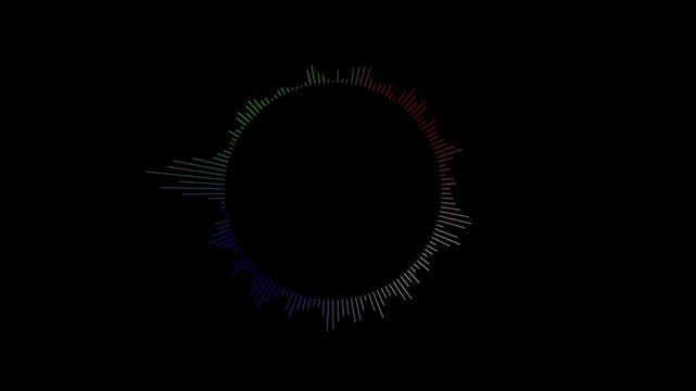 Minimalist circle ring sound wave animation on a white background, Audio wave animated