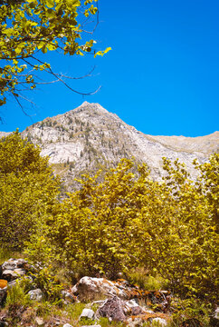 Summer panorama of the mountains surrounding the village of Antronapiana, in the Antrona Valley, near the Italy-Swiss borders (Piedmont, Northern Italy).