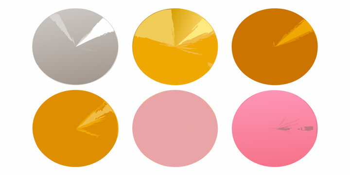 Circular discs with wedge shaped cutouts vector illustration on white background