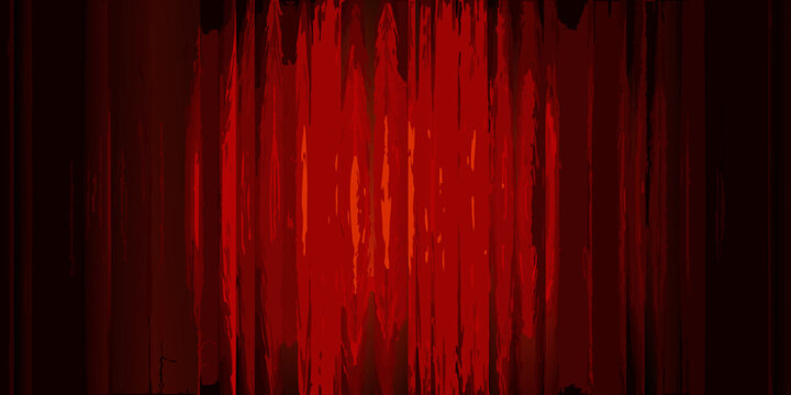 Red theater curtains vertical folds dark background illustration