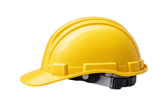 Yellow hard hat construction safety helmet isolated png transparent