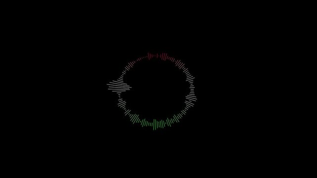 Minimalist circle ring sound wave animation on a white background, Audio wave animated