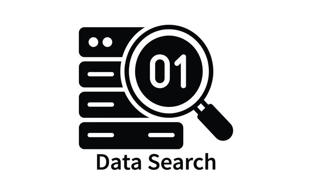 Magnifying glass highlighting data search and digital information analysis concept.