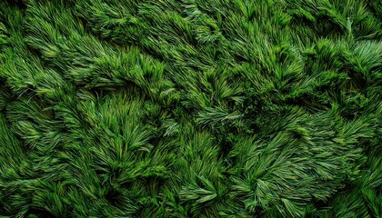 Fototapeta premium flat lay artificial grass made of green synthetic fibers top view evergreen lawn background