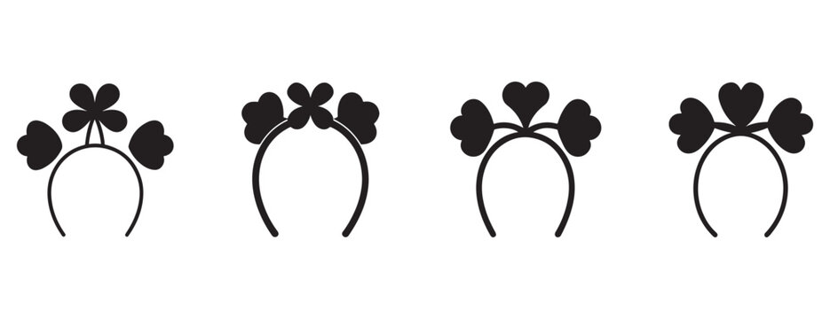  headbands with shamrocks and hearts on white background  st patricks day accessories