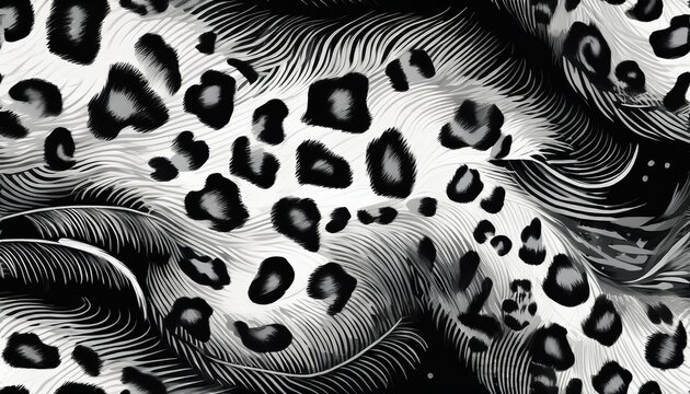 black and white leopard seamless pattern fashion stylish texture