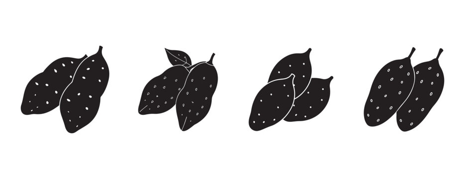  leaves with white spots on white background for design elements  various leaf shapes and arrangements