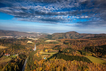 Fototapeta premium Sudetes aerial view