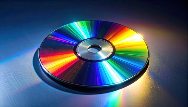 CD and DVD compact discs on a black background