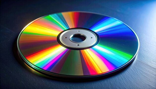 CD and DVD compact discs on a black background