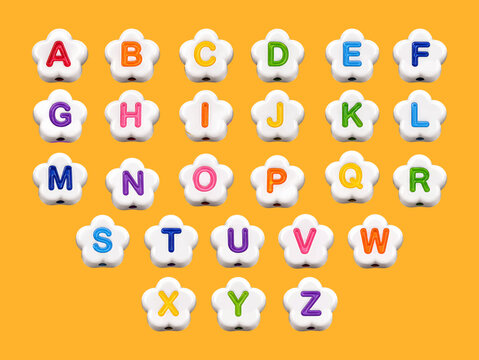 Bead Letters, Scrapbook Collage, Junk Journal Theme SVG vector Isolated Elements 