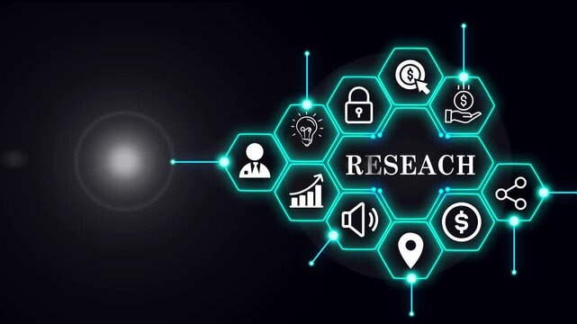 Market research concept. The image representing various research related concepts, including target setting, document management, visual analysis, inquiry and idea generation.