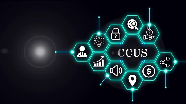 Carbon Capture, Utilization and Storage (CCUS) concept. Technology of CO2 capturing and store it underground or use it in other industrial production processes. Net zero target, limit global warming.