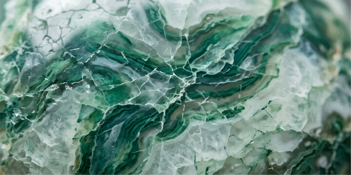 Macro detail of emerald green agate stone with intricate white veins semi precious gemstone polished precious formation mineralogy background backdrop artistic abstract close up material