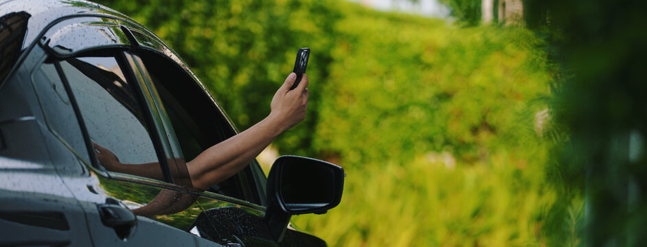 Scan and pay for food, pick up food from a drive-thru counter and take it to eat at home and at work.
