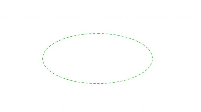 4 Seamless Animated Oval Dashed Rings, UI Highlight Elements (8s Loop Each). Set