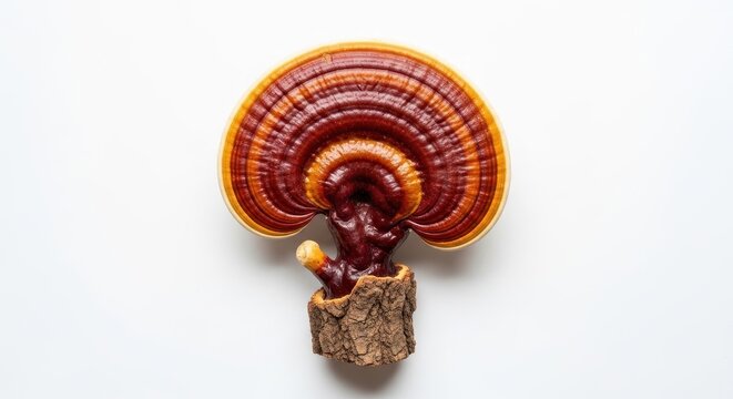 Ganoderma lucidum mushroom isolated on white background