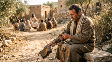 Fototapeta premium Jesus teaches that a hand should be thrown away if it causes sin.
