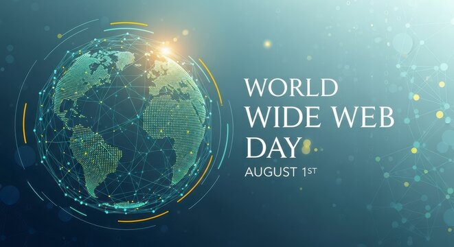 World Wide Web Day banner with globe illustration