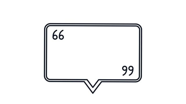 Hand drawn speech bubble animation with quotation marks