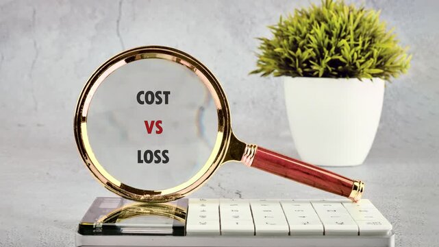 Exploring the differences between cost and loss in a flat design workspace. The focus is on clear text and graphics that illustrate these concepts effectively