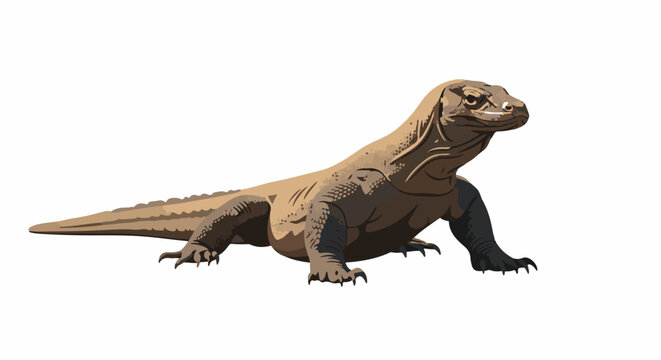 A large brown lizard with a long tail and sharp claws