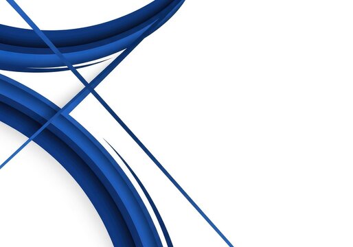 Sophisticated navy blue abstract geometric design featuring elegant arcs and sharp lines arranged artistically on a clean white backdrop, background, technical, sophisticated