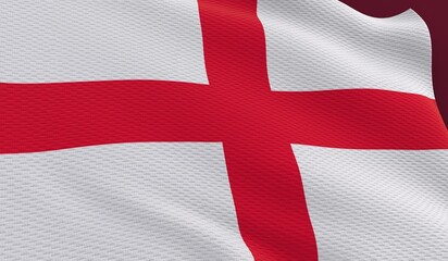 Fototapeta premium England national flag waving textured fabric closeup