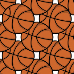 Seamless vector pattern of basketballs, a playful sports background illustration © Khrystyna Turchyn
