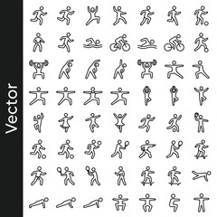 Obraz premium Set of 60 fitness and sports icons