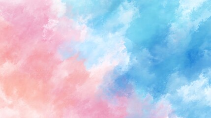 Fototapeta premium Dreamy Pastel Watercolor Sky with Soft Cloudy Blends and Ethereal Texture