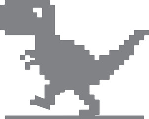 Fototapeta premium Pixelated dinosaur silhouette against a white background a retro style digital illustration 8 bit pixel art