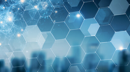 Fototapeta premium Abstract hexagonal pattern representing technology and innovation in a modern digital world.