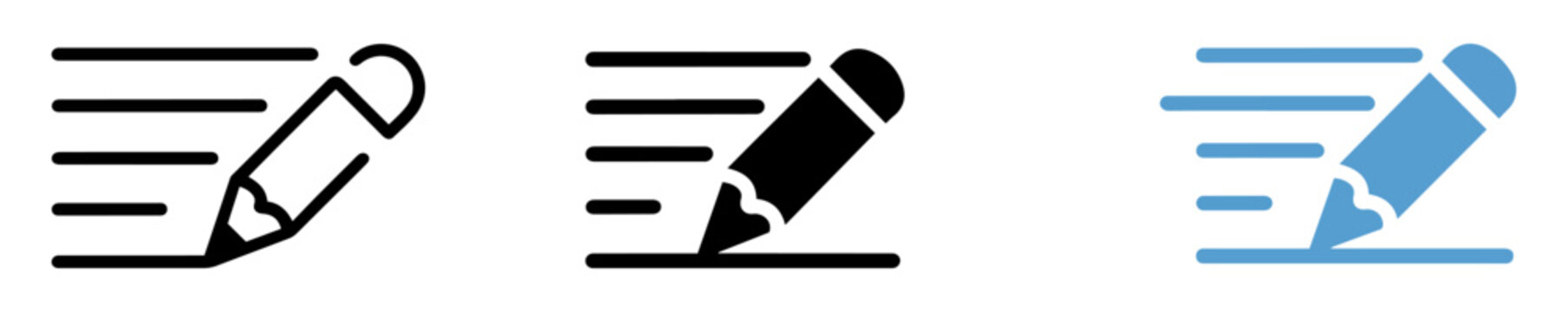 pencil edit document icon set
