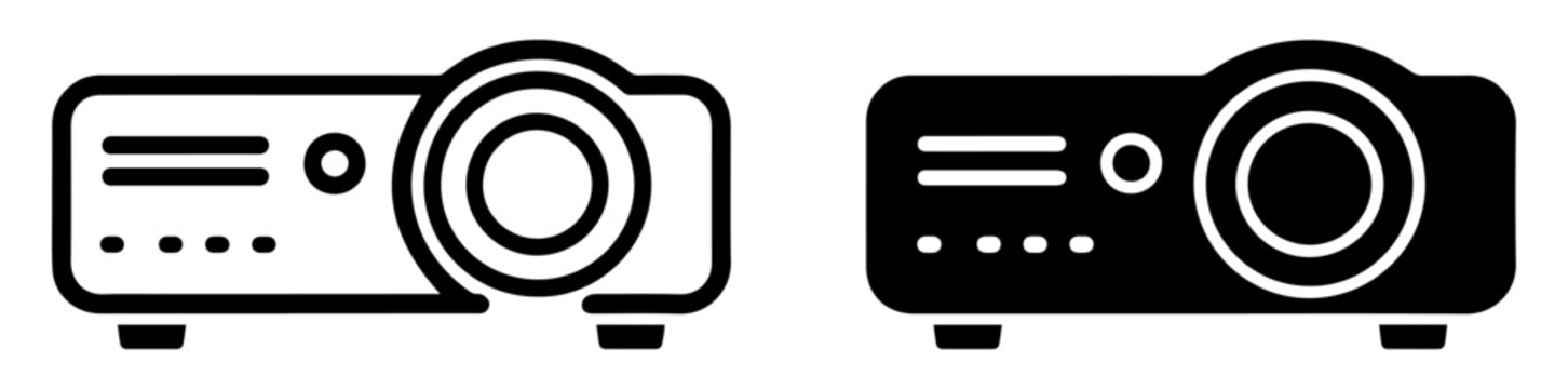 projector presentation video icon set
