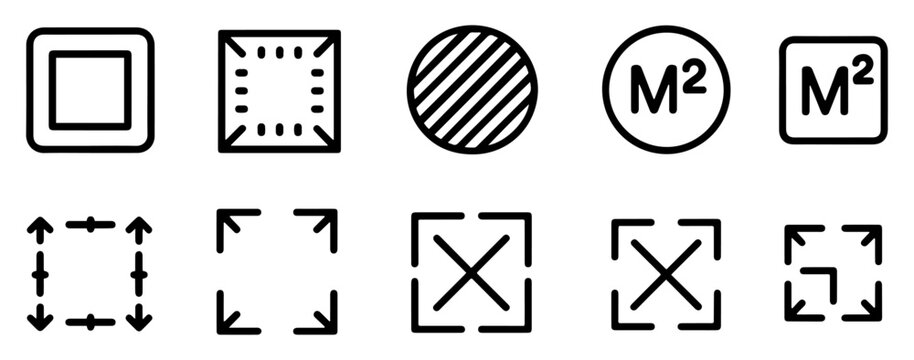 square meter area measurement icon