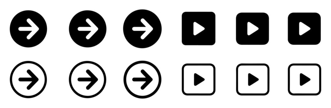 navigation arrow direction icon set