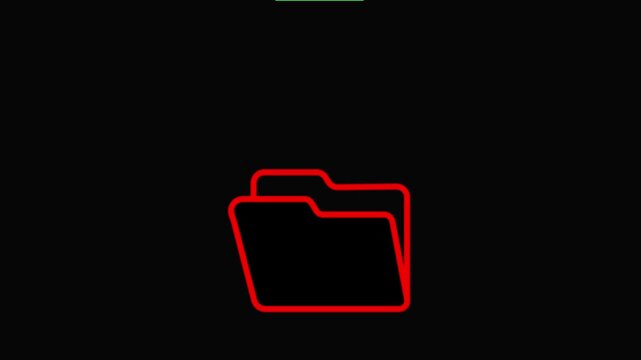 Red Folder on Black Background File Organization Symbol red folder file folder symbol document organization symbol.