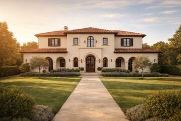 Obraz premium Elegant Mediterranean villa exterior