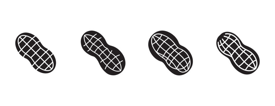 peanuts with shell patterns on white background  illustration of legume nuts
