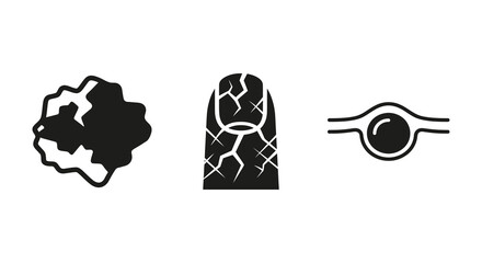 Rock Tire And Eye Silhouettes In Black Vector Illustration Silhouette © Sogir