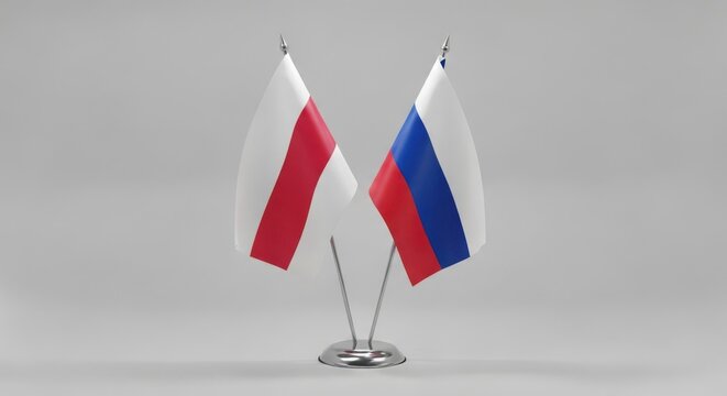 Table flags of belarus and russia