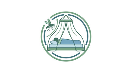 Obraz premium Mosquito Net Protection Icon for Malaria Prevention