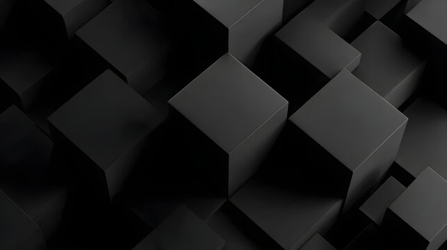 Minimal black shapes arranged in asymmetrical layout 