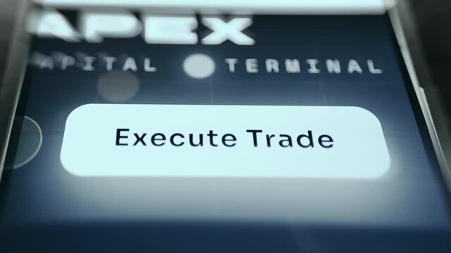 User taps the digital button labeled Execute Trade for fast execution