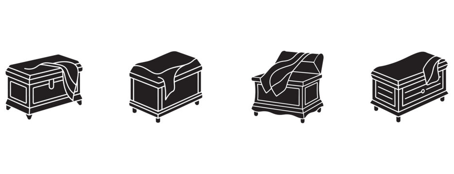 ottomans with towels on them in different angles and positions for home and furniture design and interior decoration purposes  various views