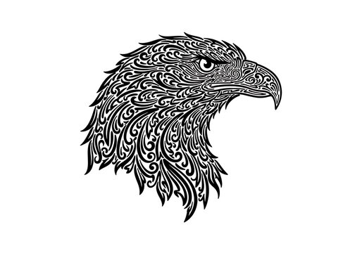 Black eagle head illustration